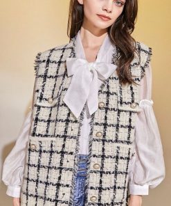 Black and white vest