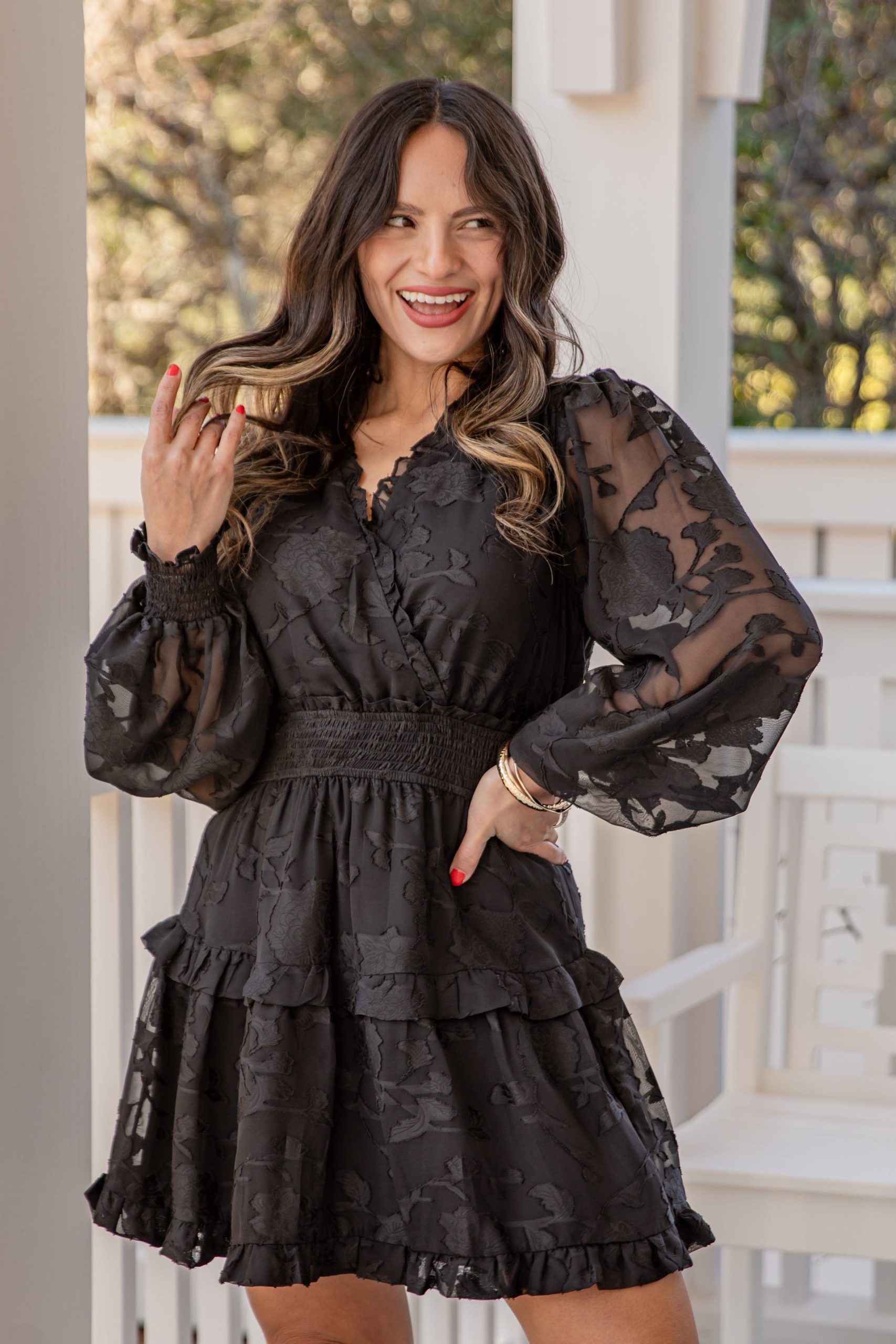 A Garden of Wonder Black Floral Mini Dress - Image 2