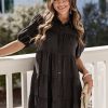 Clean Slate Black Tiered Mini Dress
