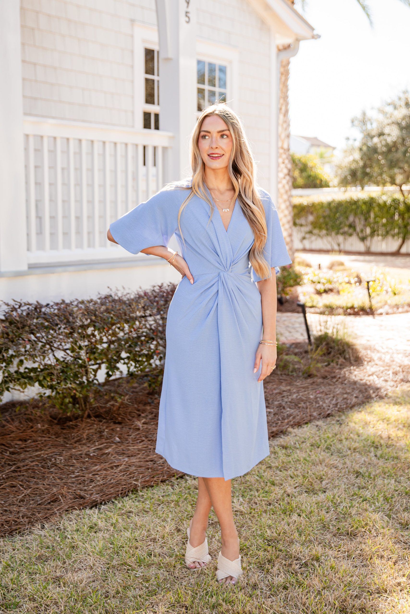 Periwinkle Poise Blue Midi Dress - Image 5