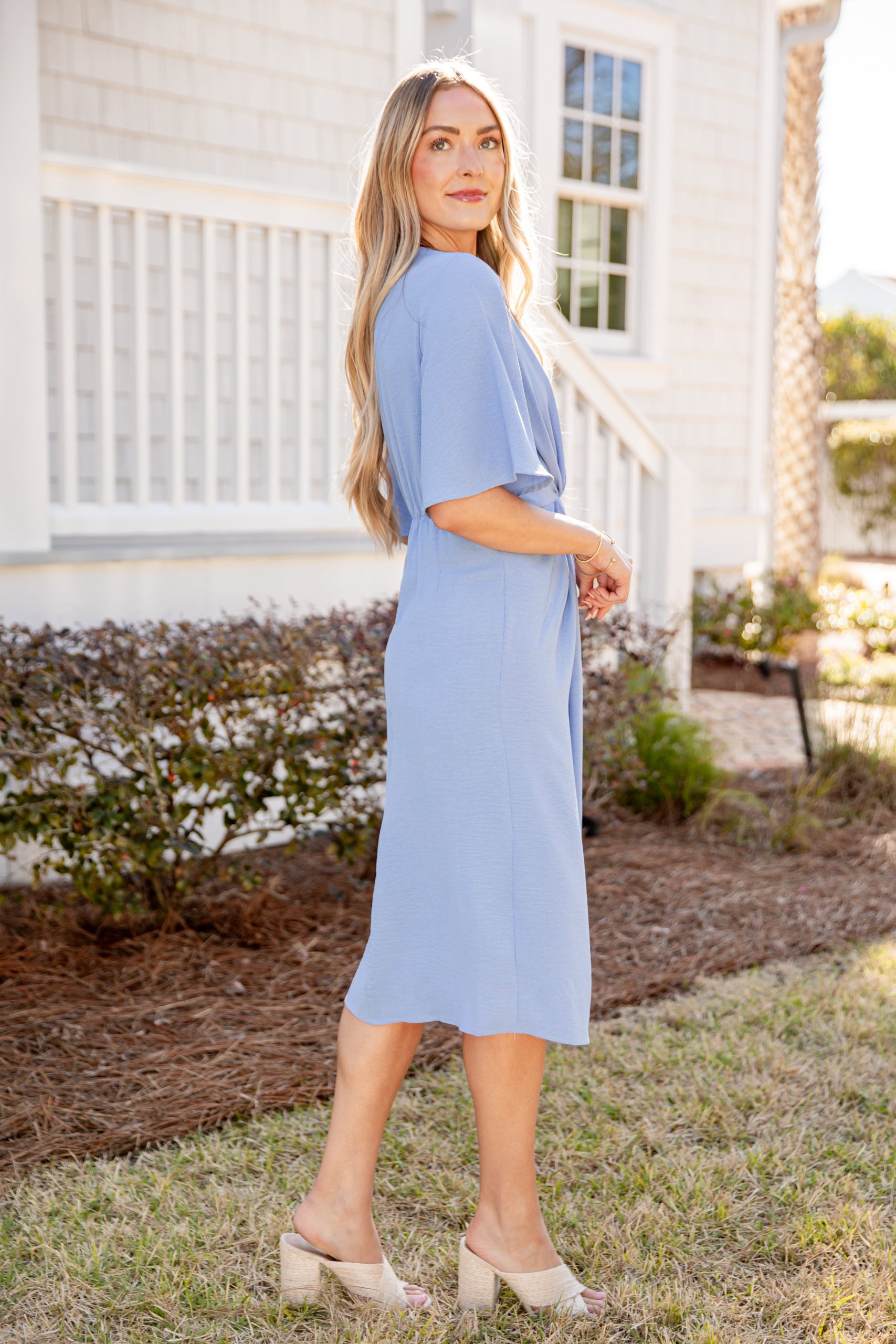 Periwinkle Poise Blue Midi Dress - Image 4
