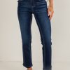 Carlene Dark Wash Mid-Rise Slim Straight Jeans