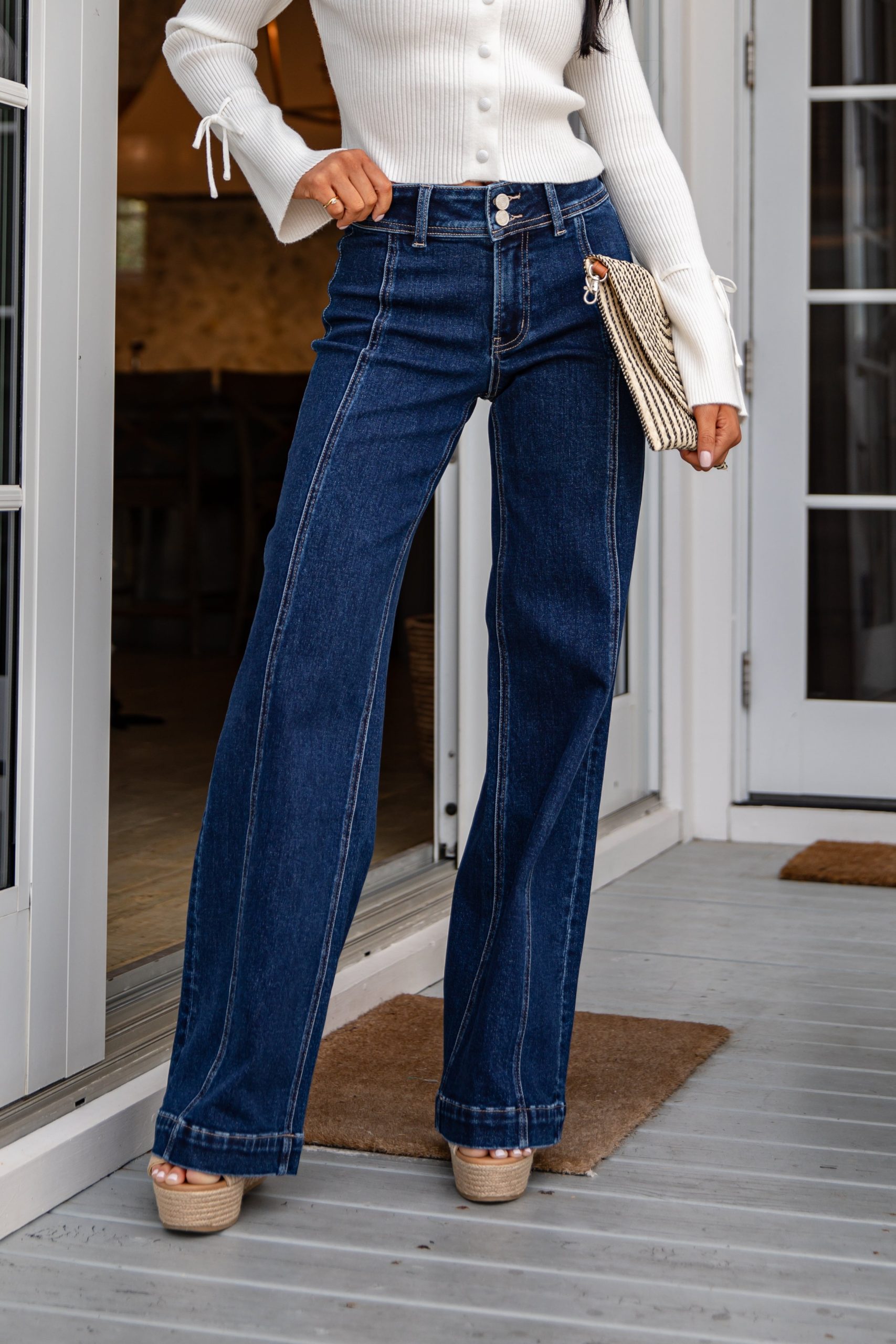 Ginny High-Rise Dark Wash Wide Leg Jeans