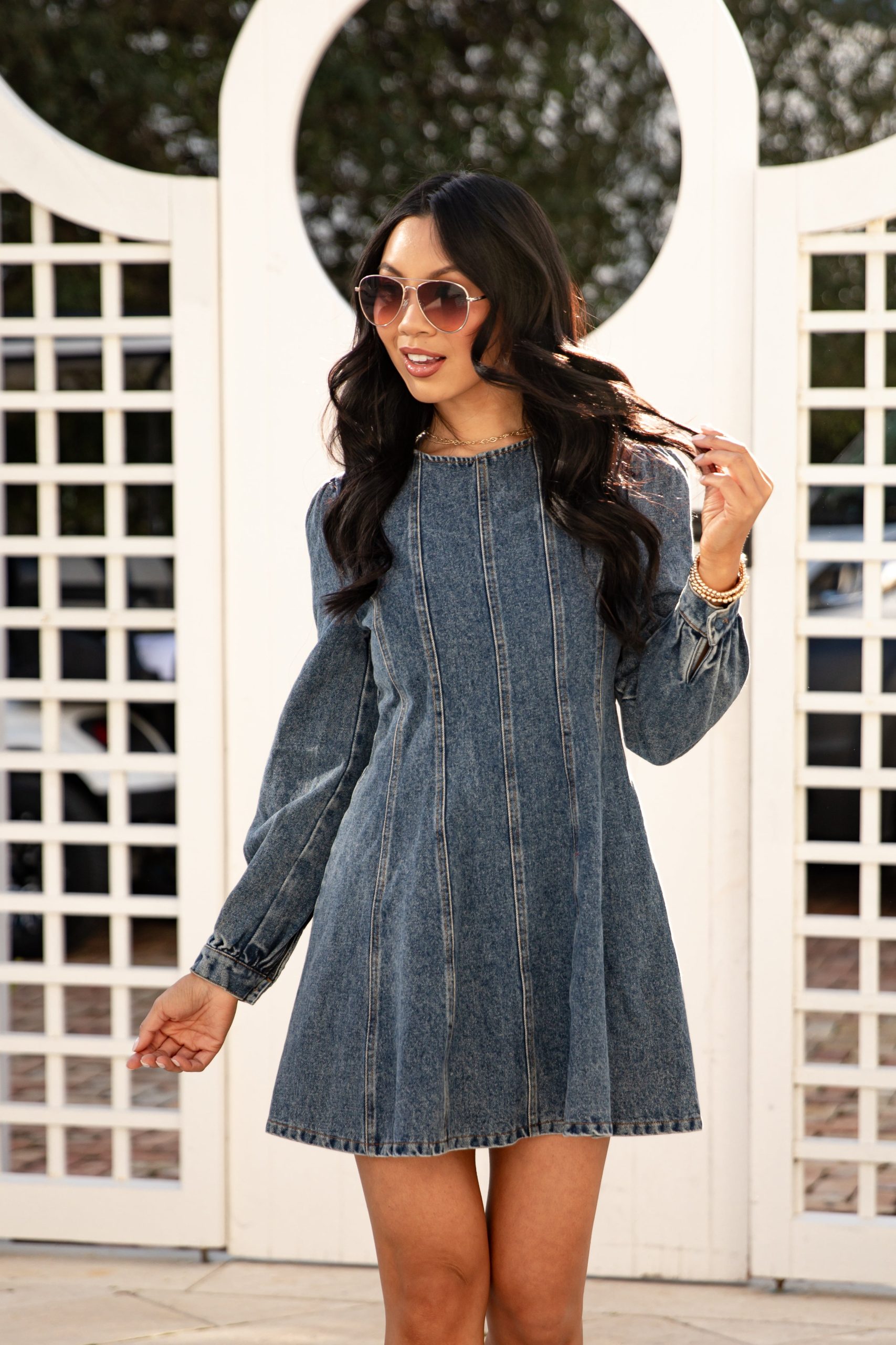 Blue Jean Beauty Denim Mini Dress - Image 3