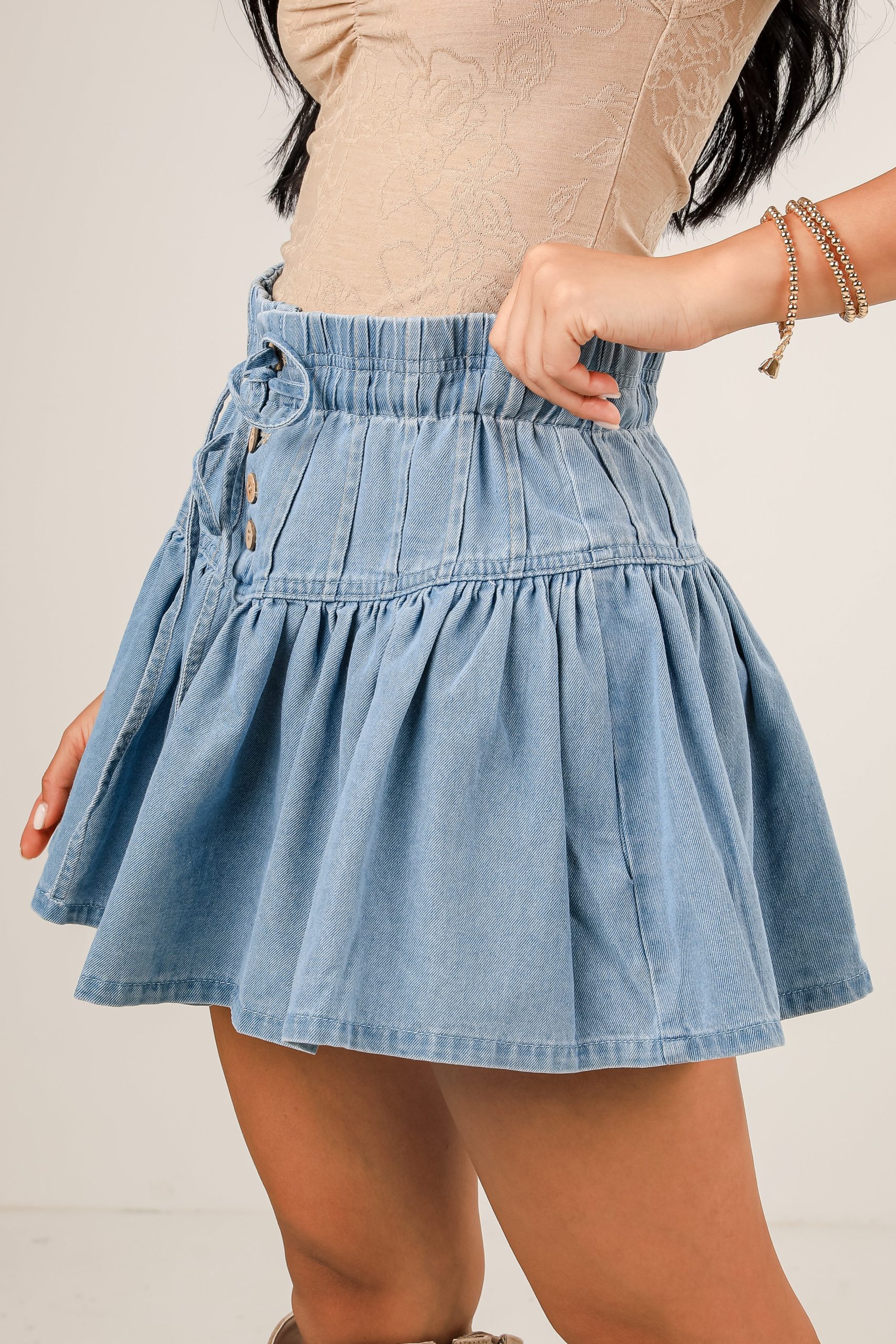 FINAL SALE - No Worries Needed Denim Mini Skirt - Image 4