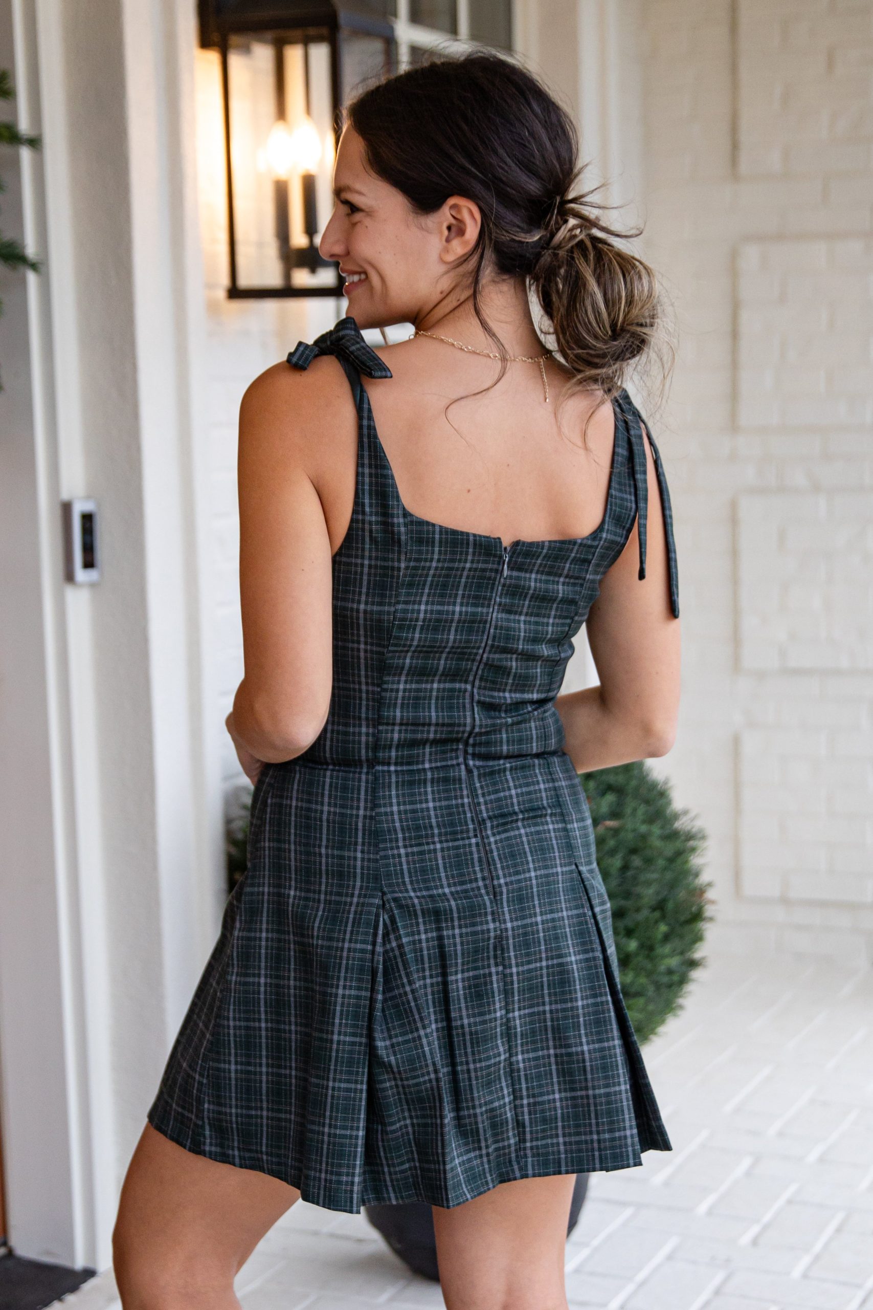 FINAL SALE - Kensington Green Plaid Mini Dress - Image 5