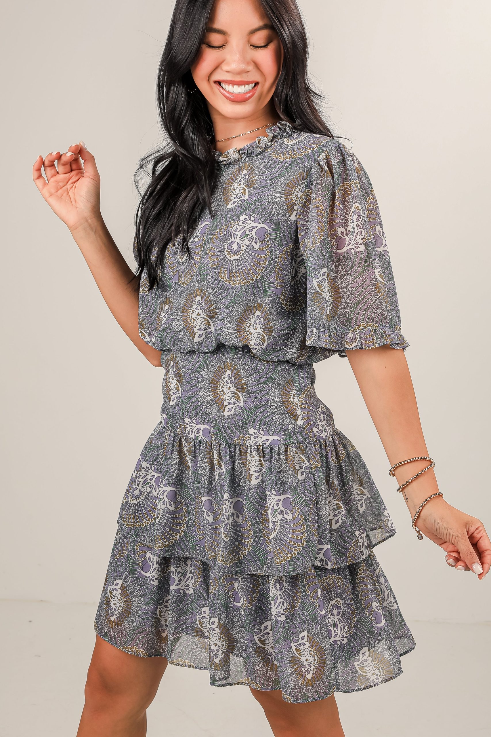 Stay With Me Lavender Floral Mini Dress - Image 2