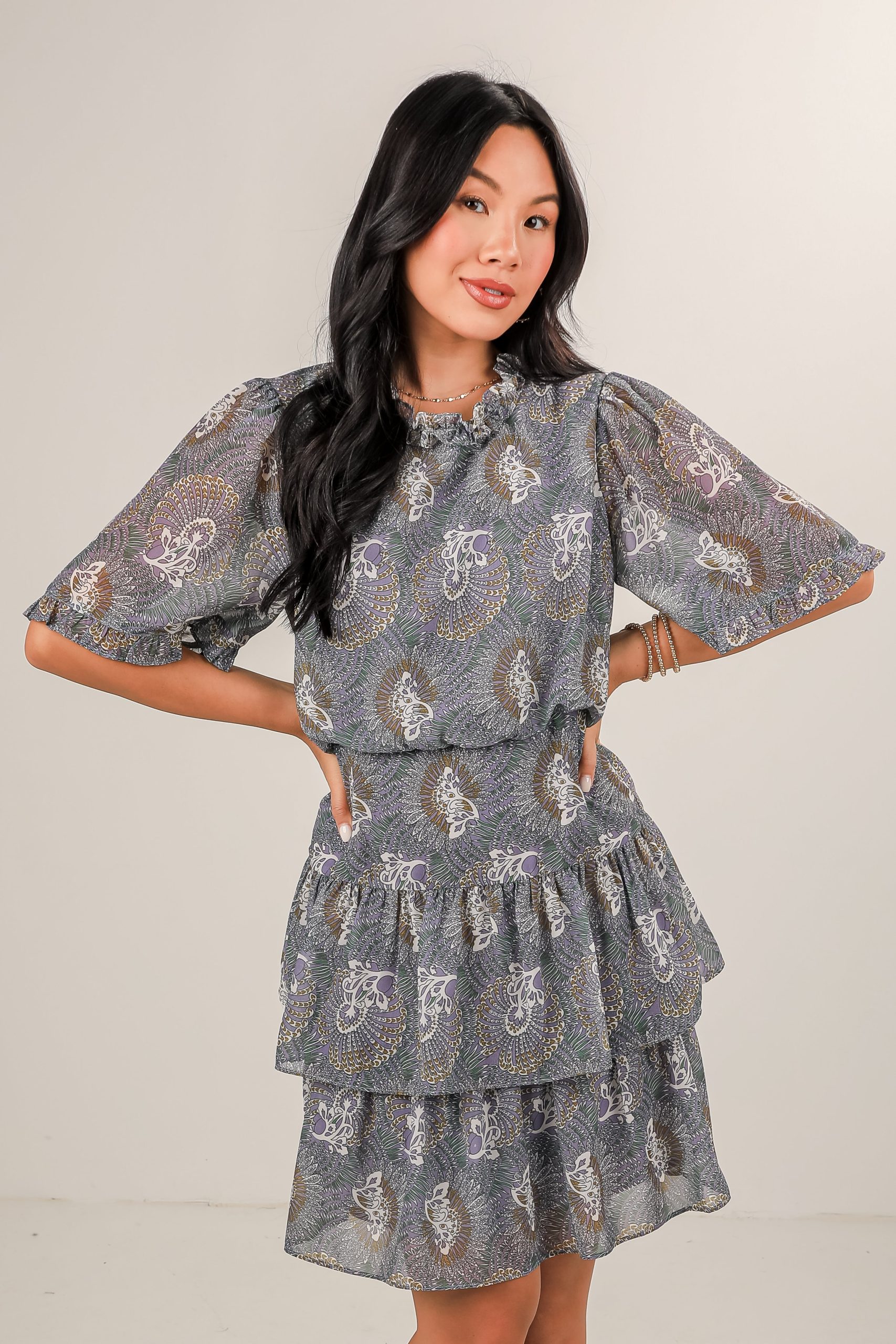 Stay With Me Lavender Floral Mini Dress - Image 5