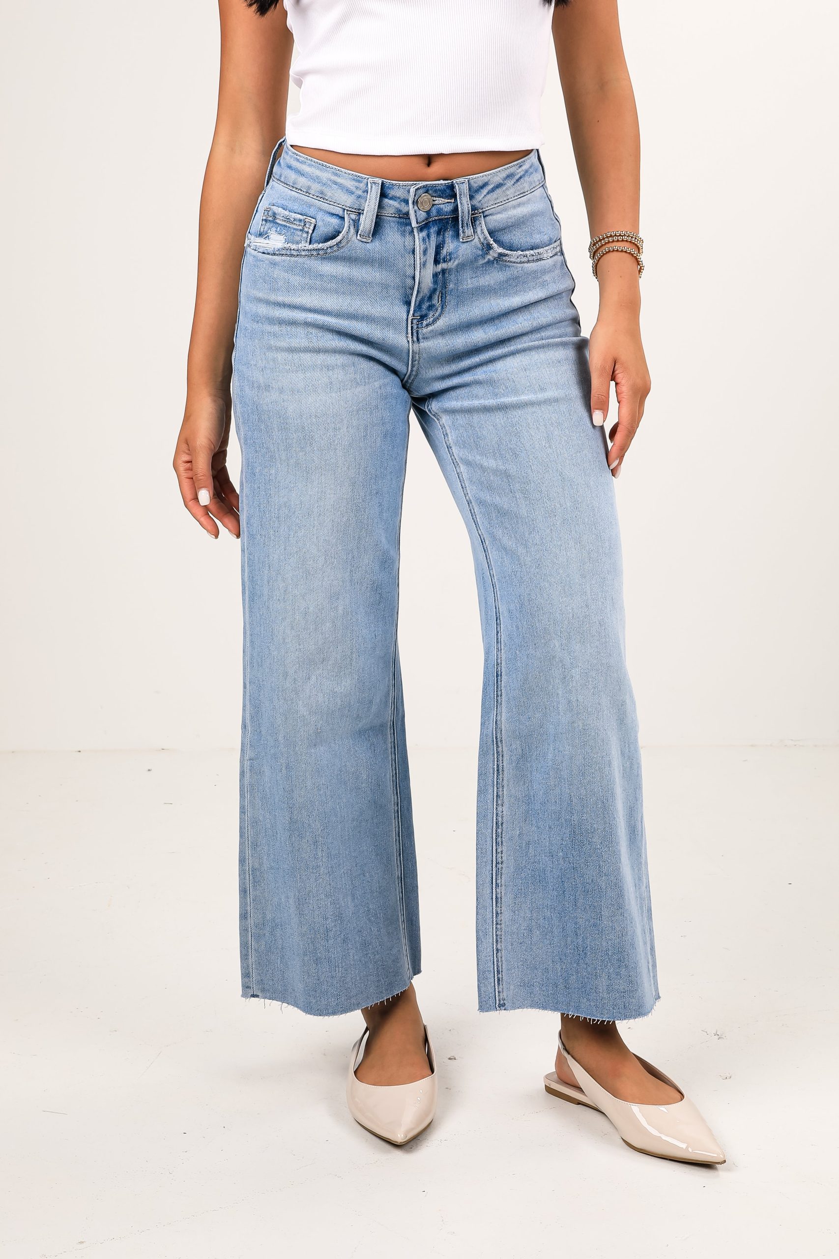 Christi Light Wash High-Rise Wide Leg Jeans