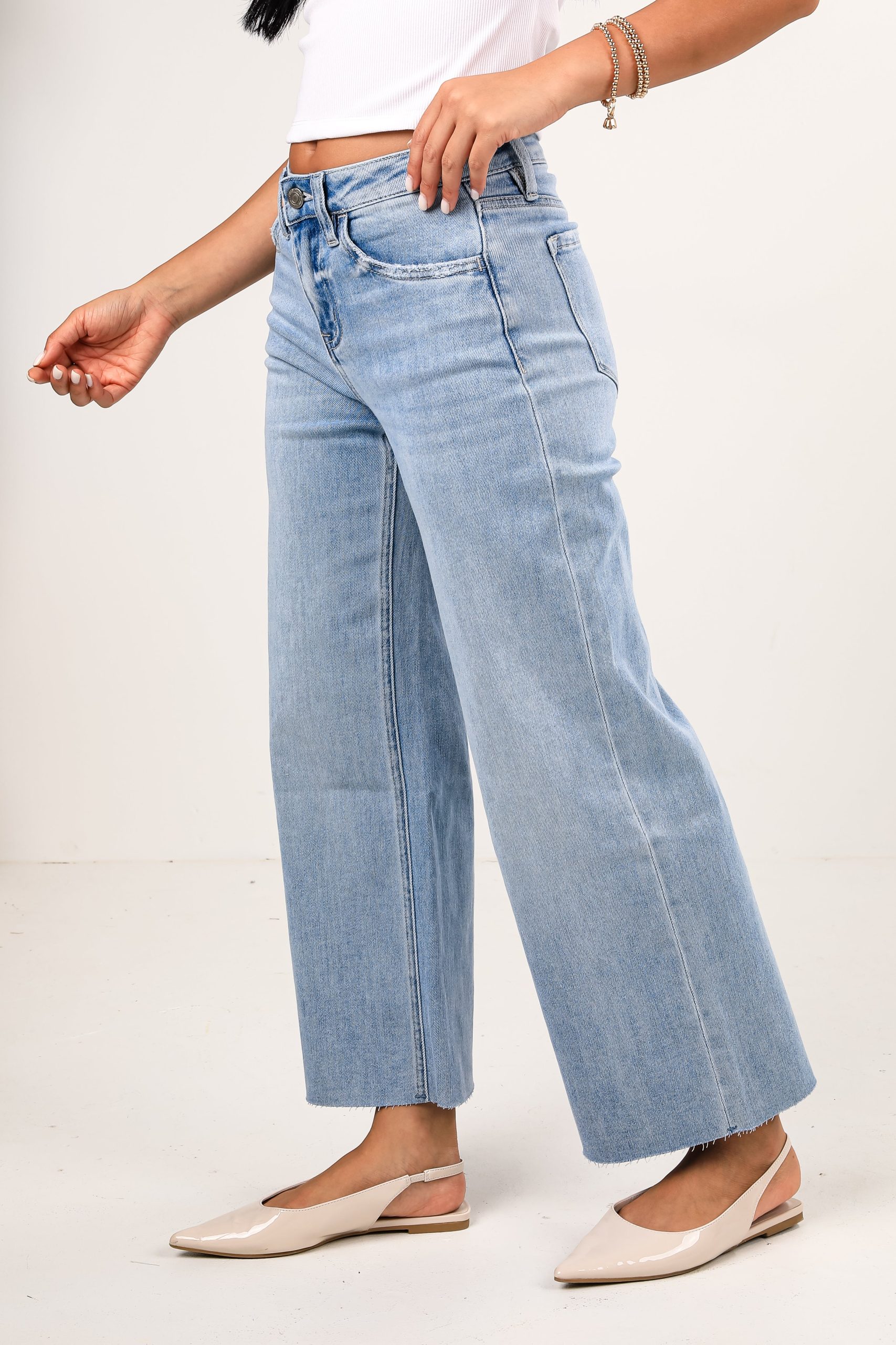 Christi Light Wash High-Rise Wide Leg Jeans - Image 3