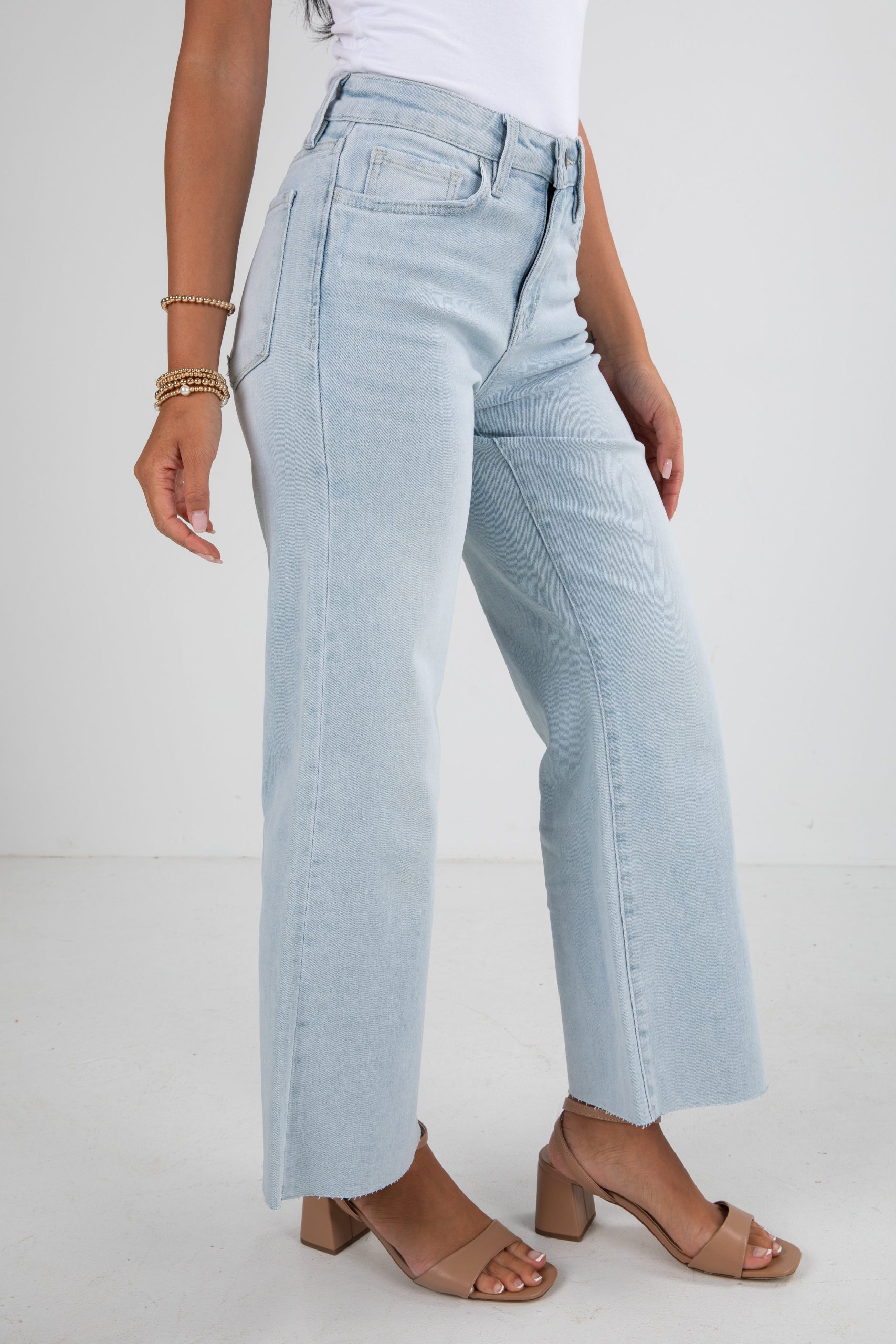 Tess Light Wash High-Rise Wide Leg Jeans - Image 3