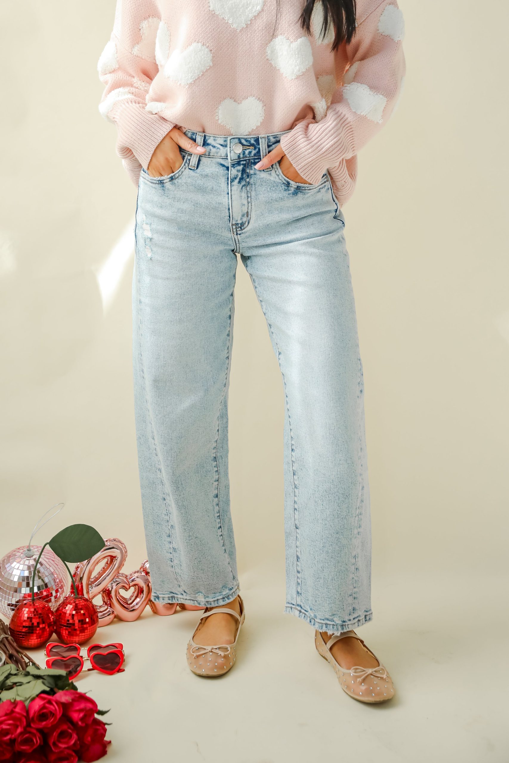 FINAL SALE - Chelsey Light Wash Barrel Jeans - Image 2