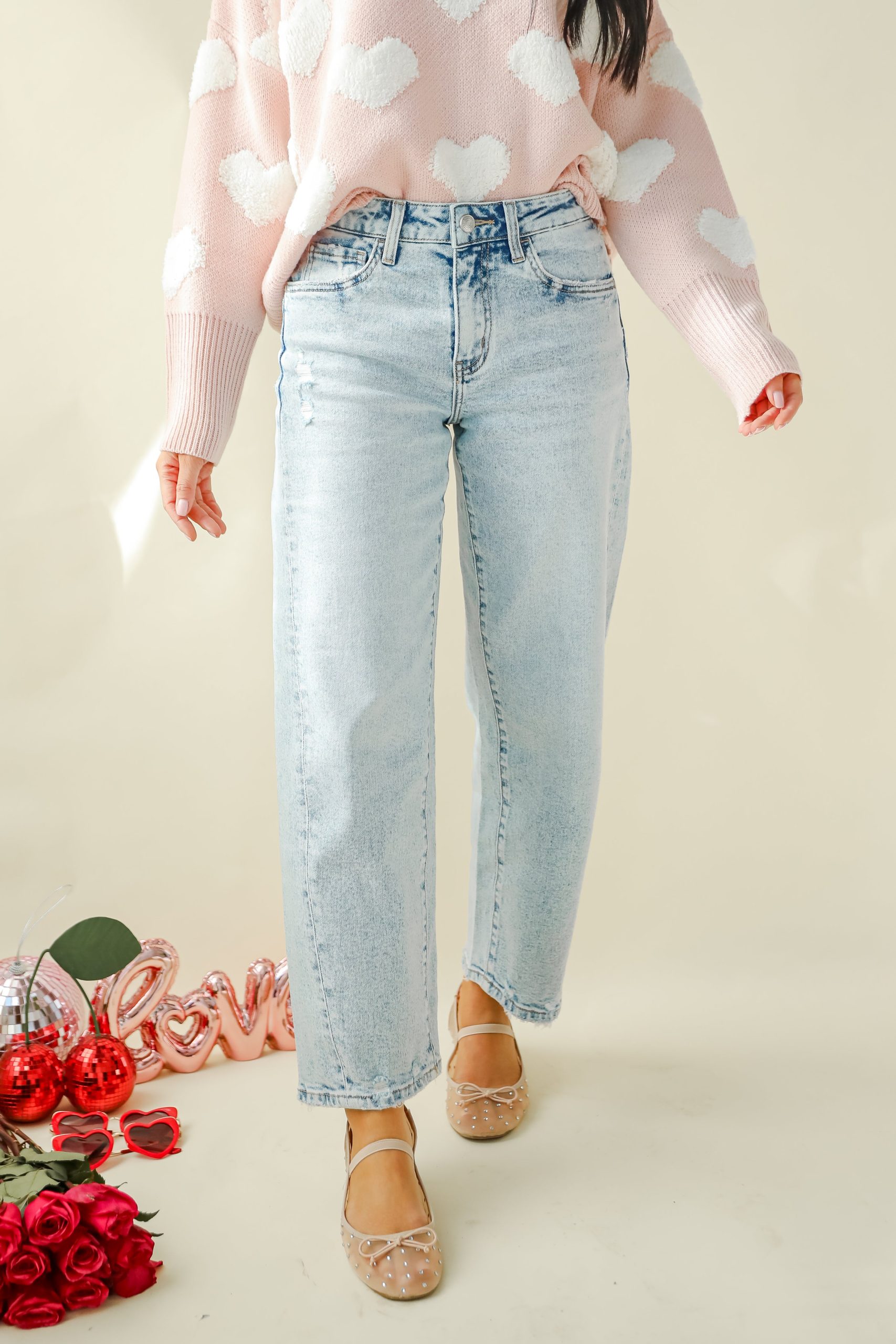 FINAL SALE - Chelsey Light Wash Barrel Jeans - Image 5