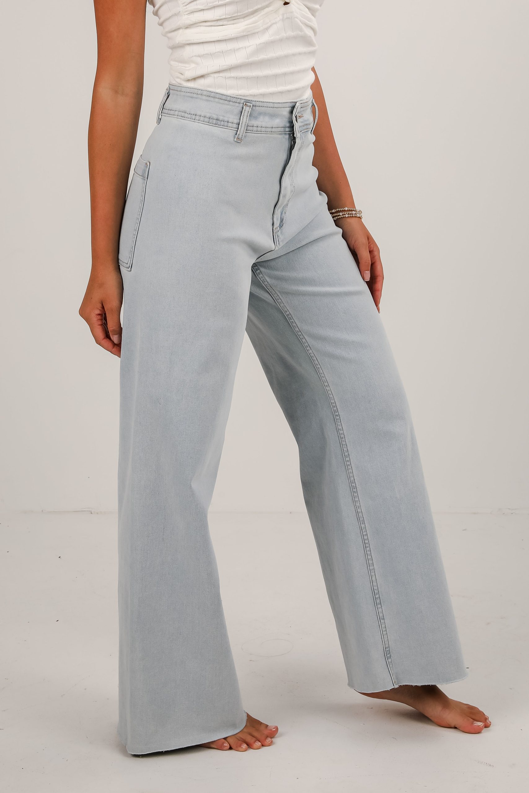 Lexi Light Wash High-Rise Wide Leg Jeans - Image 3