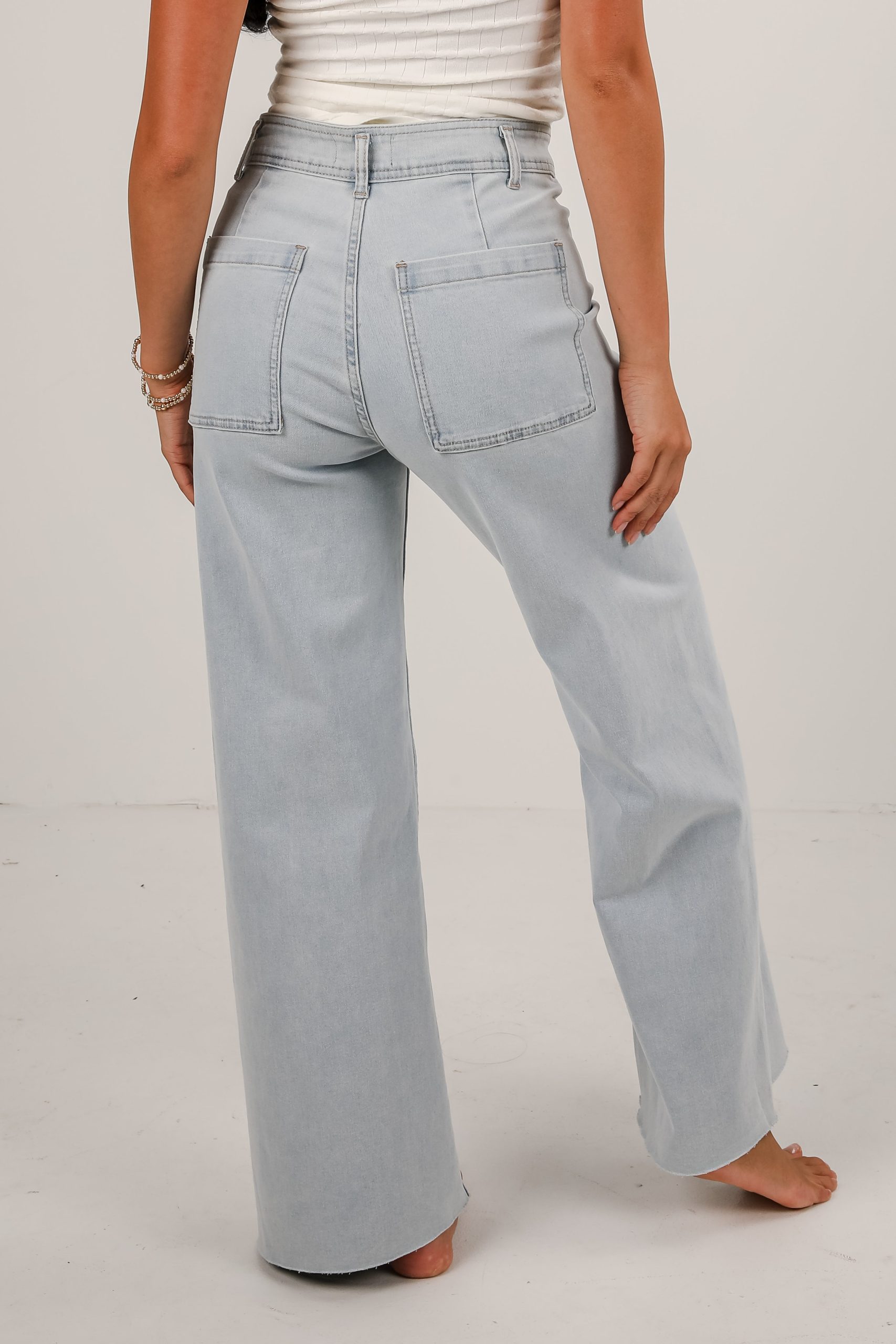 Lexi Light Wash High-Rise Wide Leg Jeans - Image 4