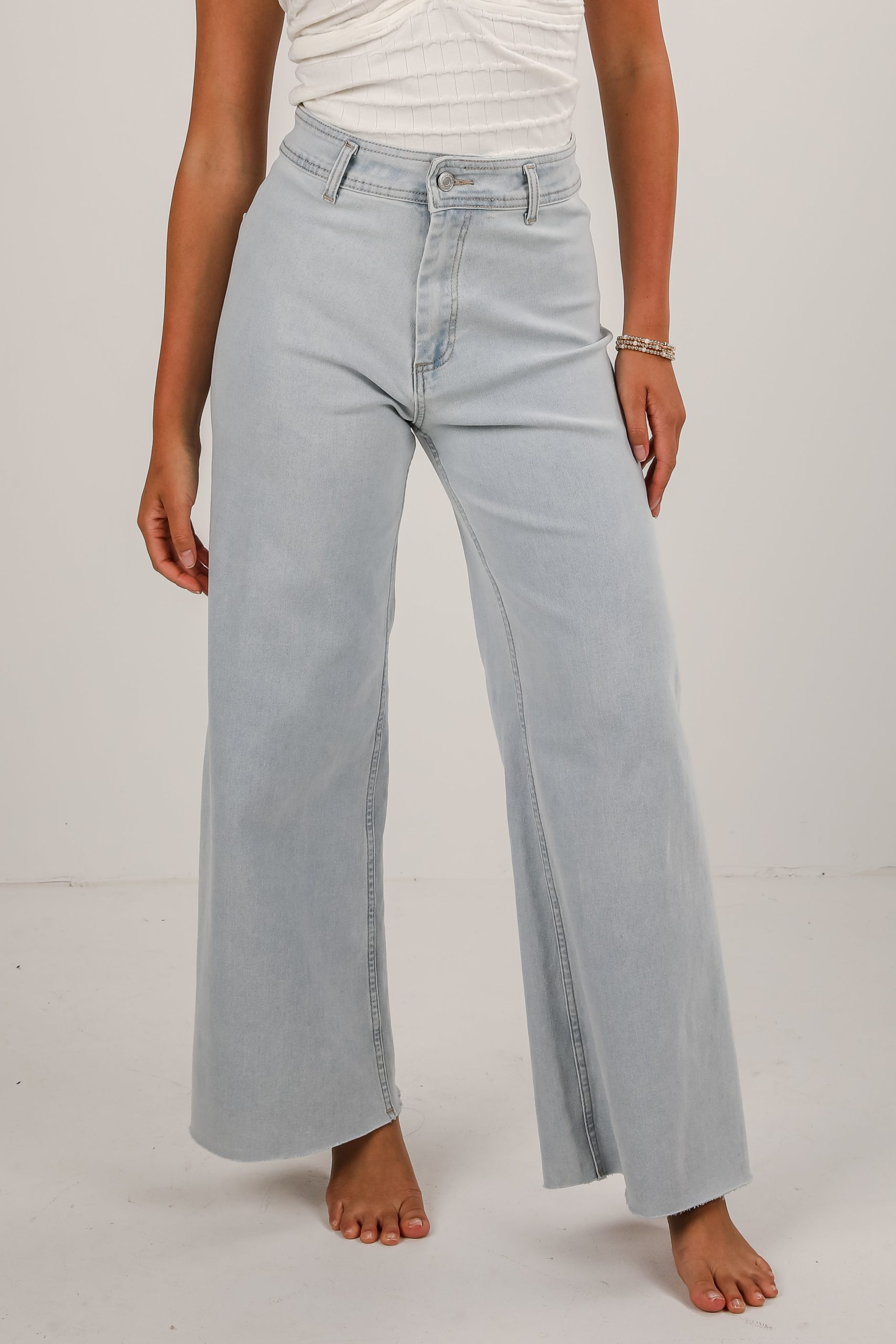 Lexi Light Wash High-Rise Wide Leg Jeans - Image 5