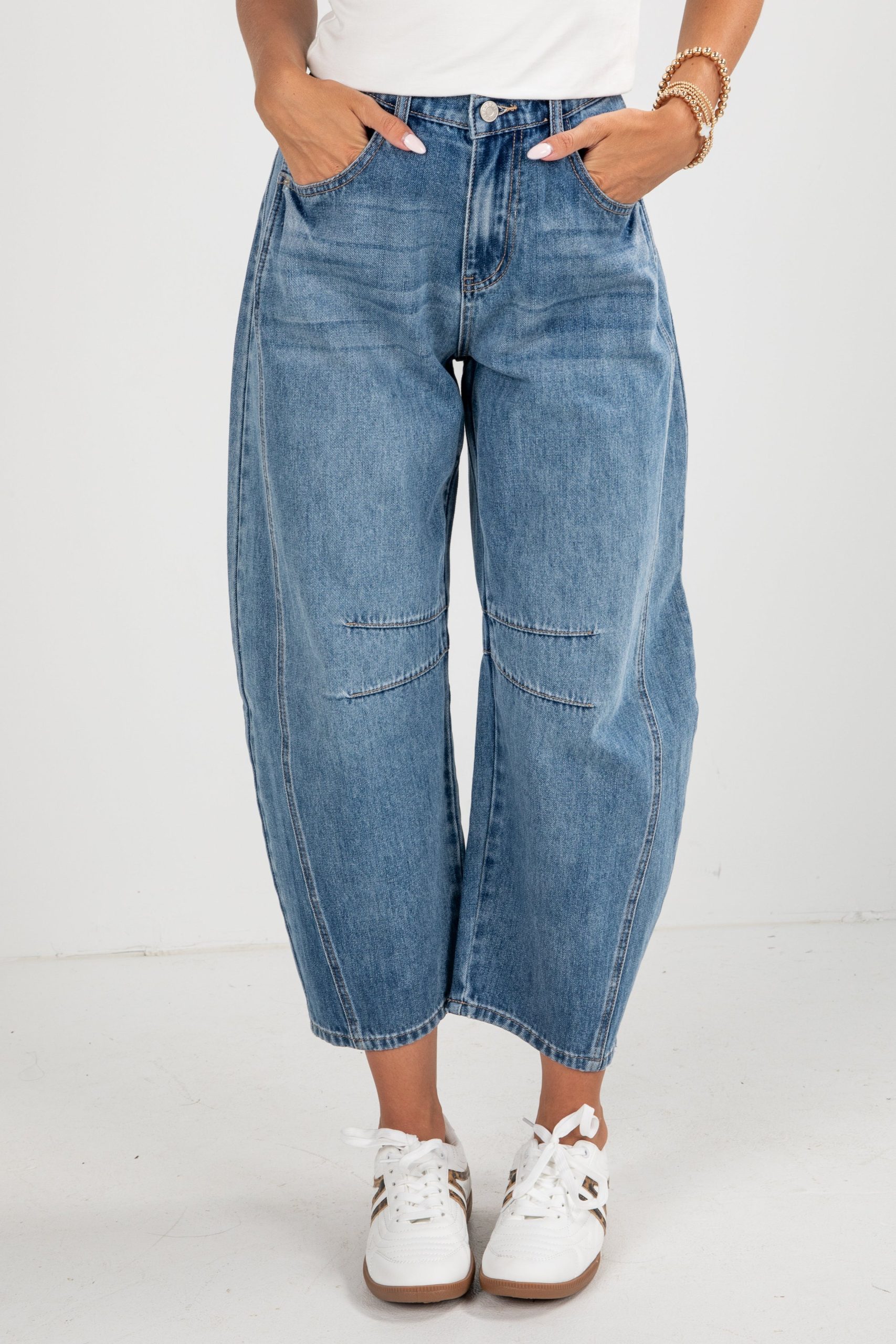 Cassidy Medium Wash High-Rise Barrel Jeans