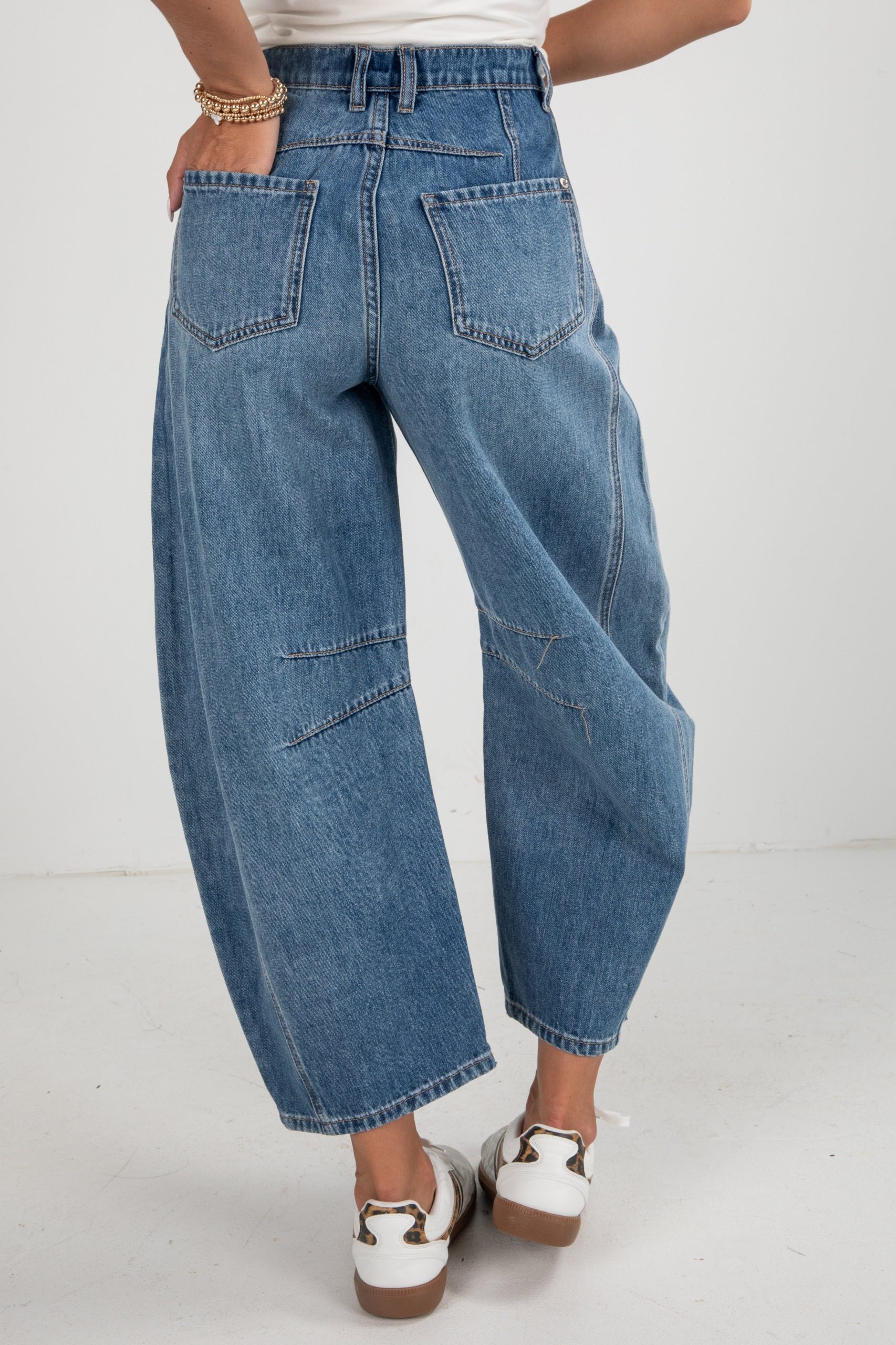 Cassidy Medium Wash High-Rise Barrel Jeans - Image 4