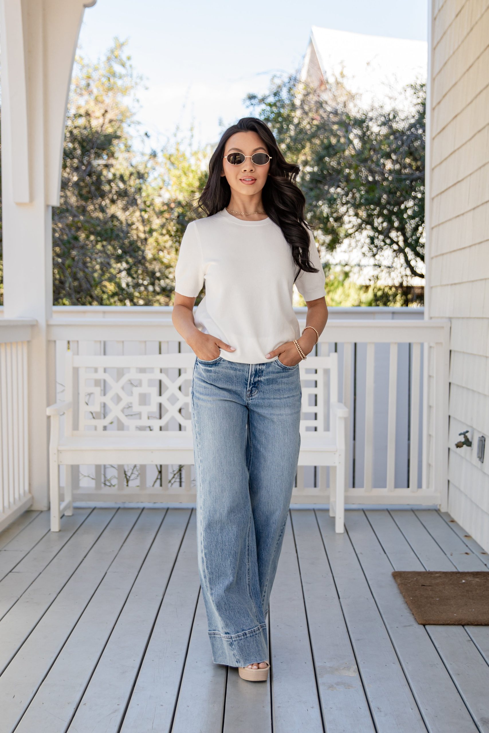 Ethereal Medium Wash High-Rise Wide Leg Jeans - Image 4