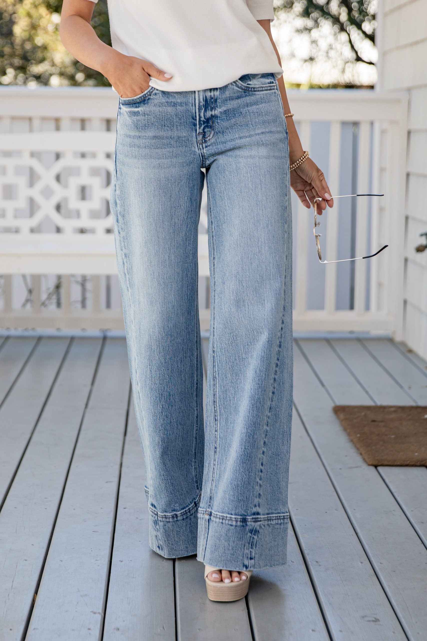 Ethereal Medium Wash High-Rise Wide Leg Jeans - Image 2
