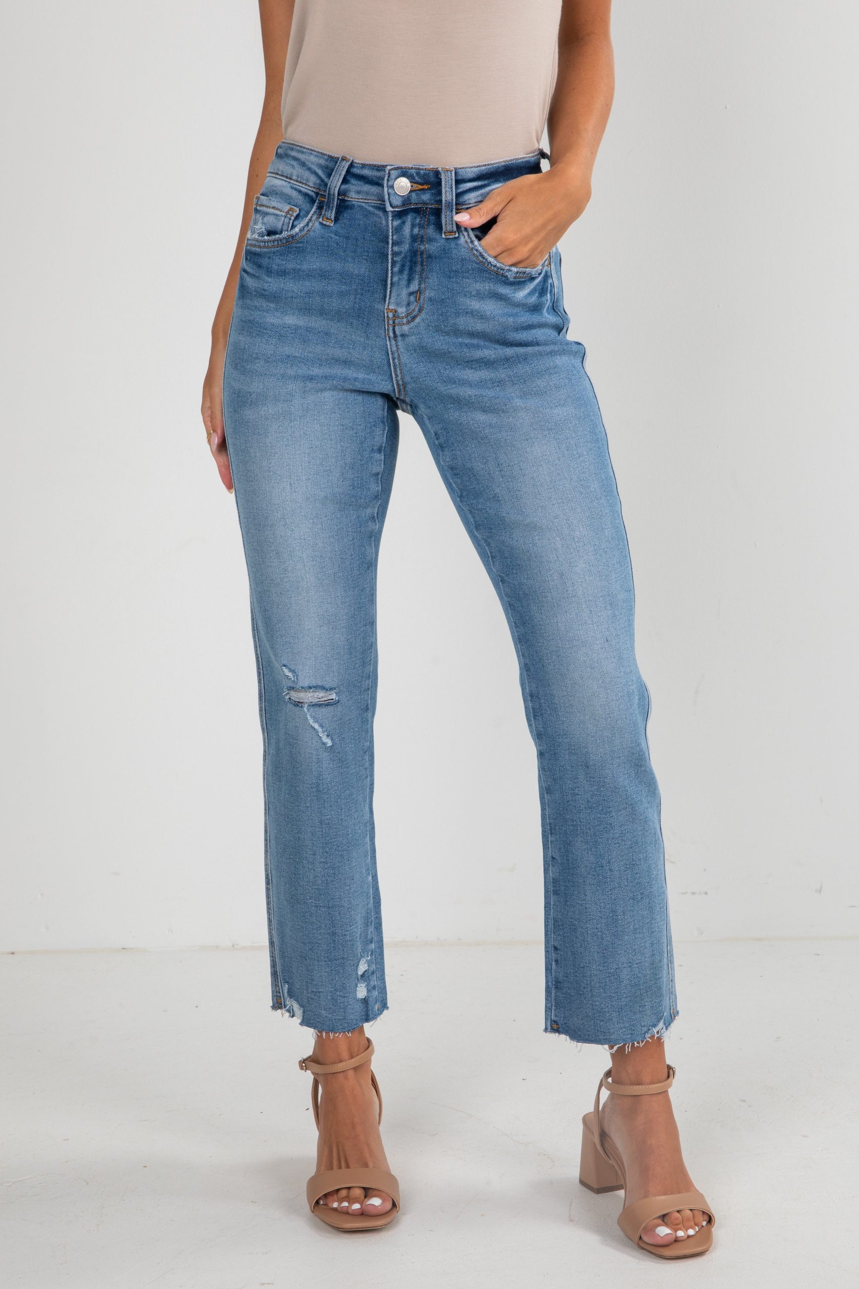 Amelia Medium Wash High-Rise Straight Leg Jeans - Image 5
