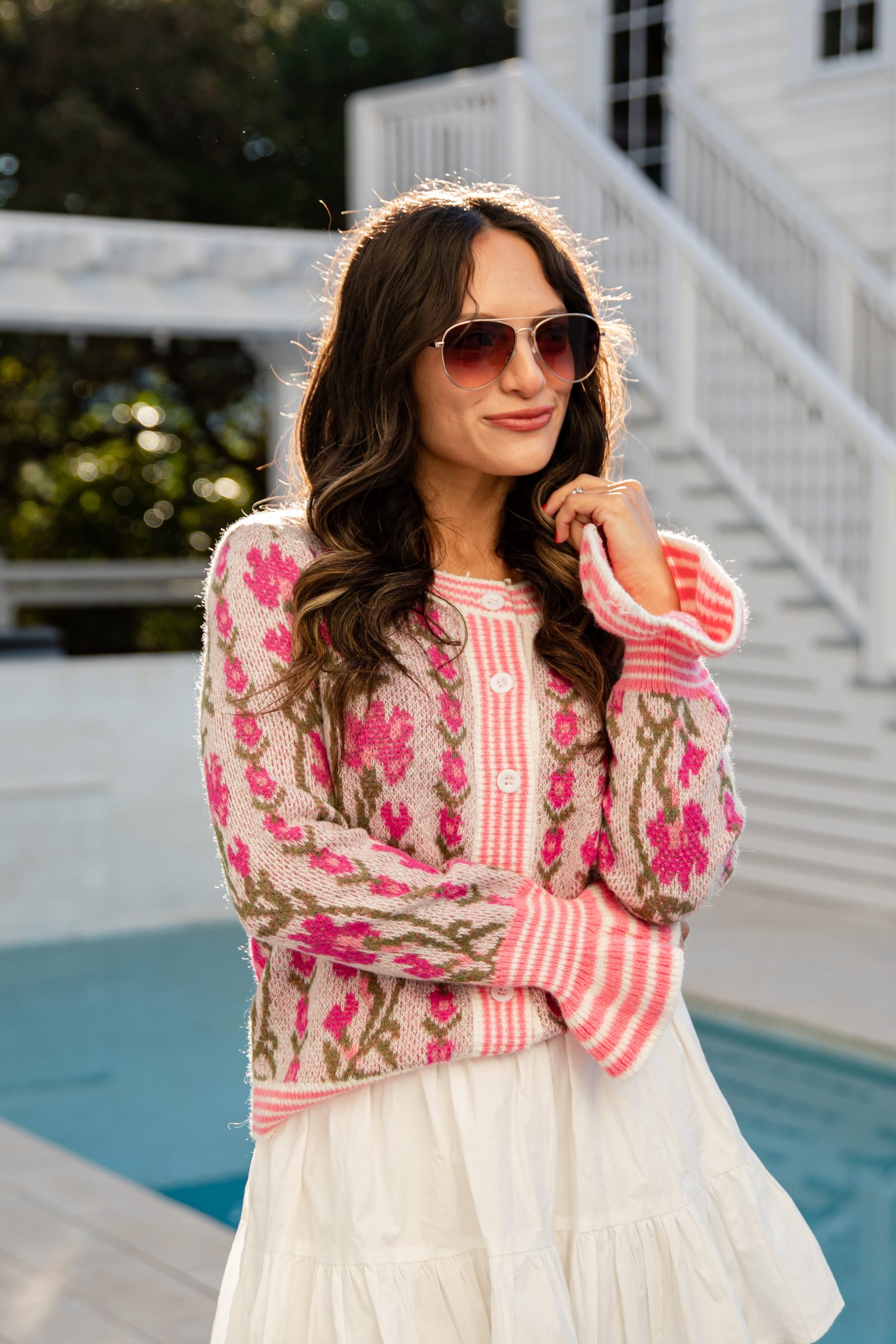 FINAL SALE - Petal Parade Floral Knit Cardigan - Image 5