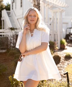 Cotton Cloud White Tunic Mini Dress