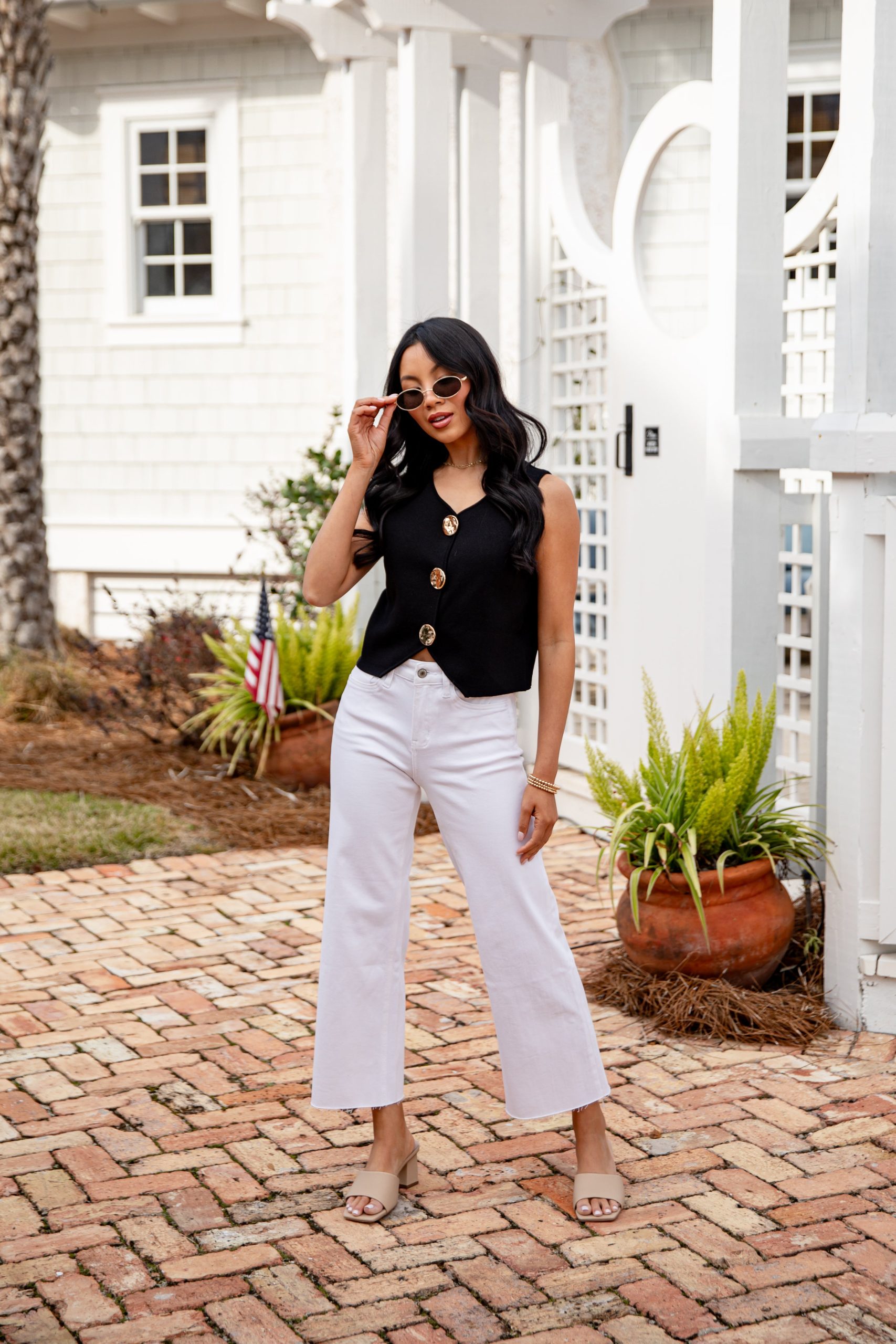 Paulina White Wide Leg Jeans - Image 2