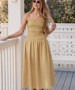 In Your Happy Place Yellow Gingham Maxi Dress