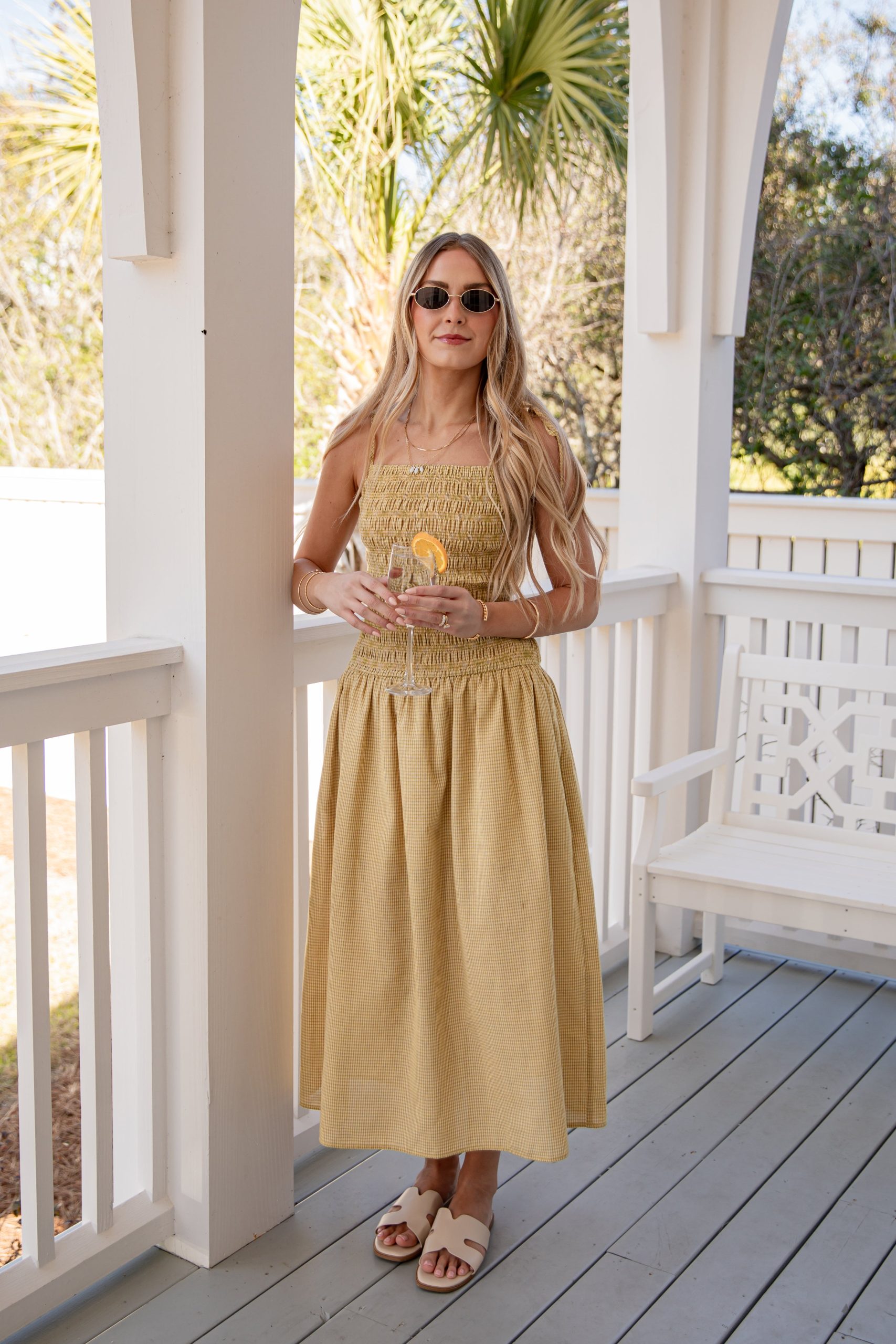 In Your Happy Place Yellow Gingham Maxi Dress - Image 5